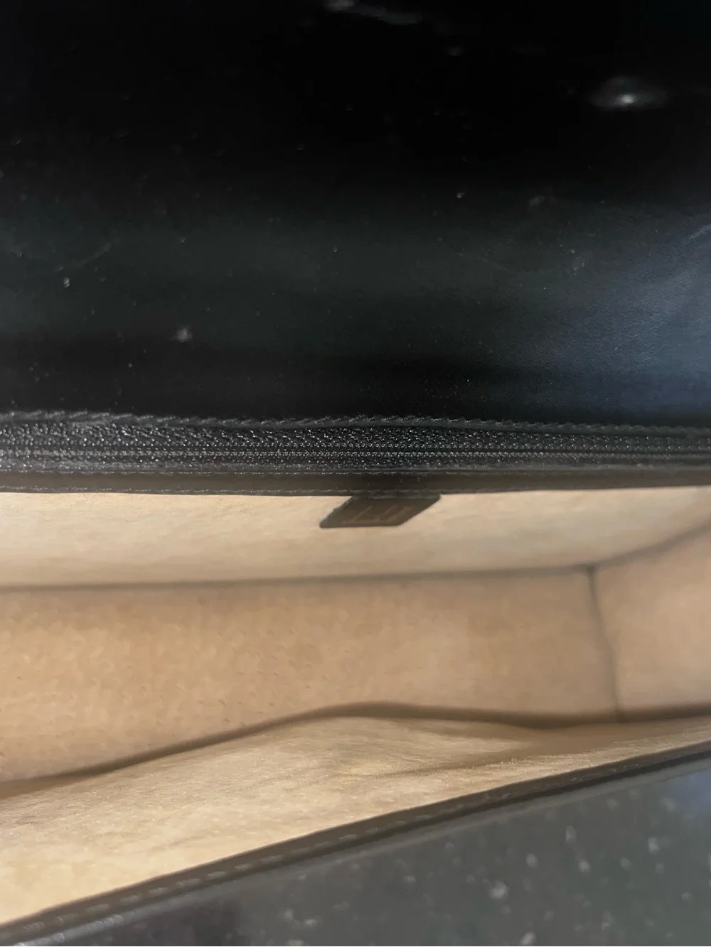 Dunhill Black Leather Men's Clutch with Gold-Tone Lock
